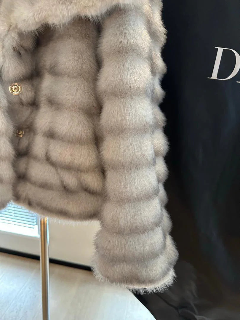 Striped Fur Jacket