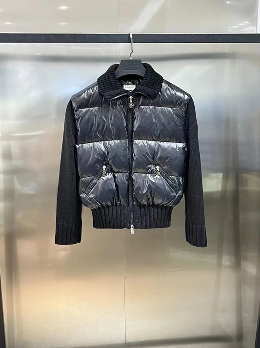 Wool Knit Sleeve Down Jacket