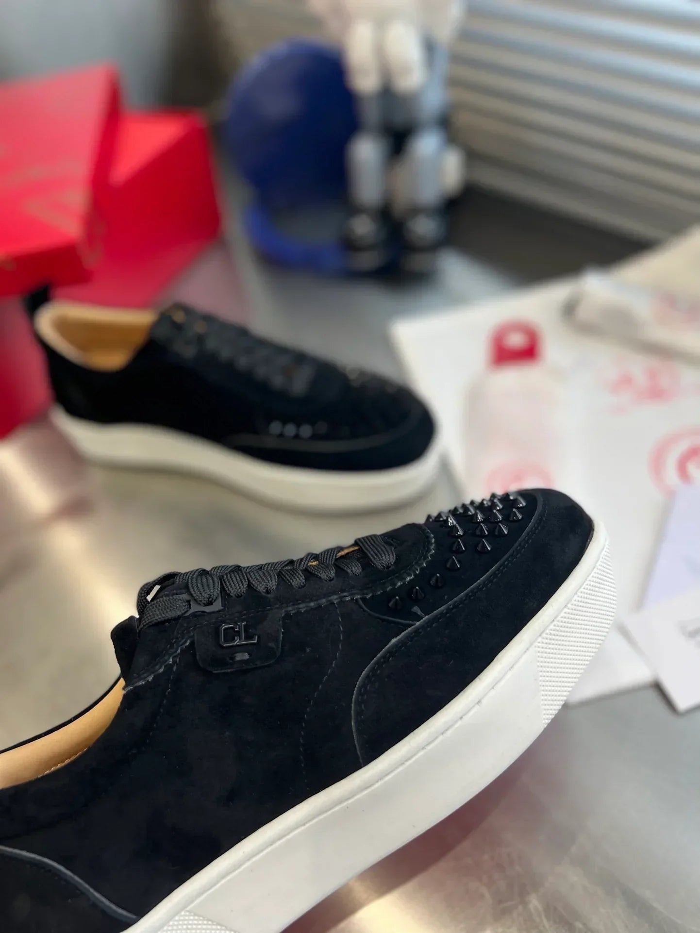 Low-Cut Studded Sneakers