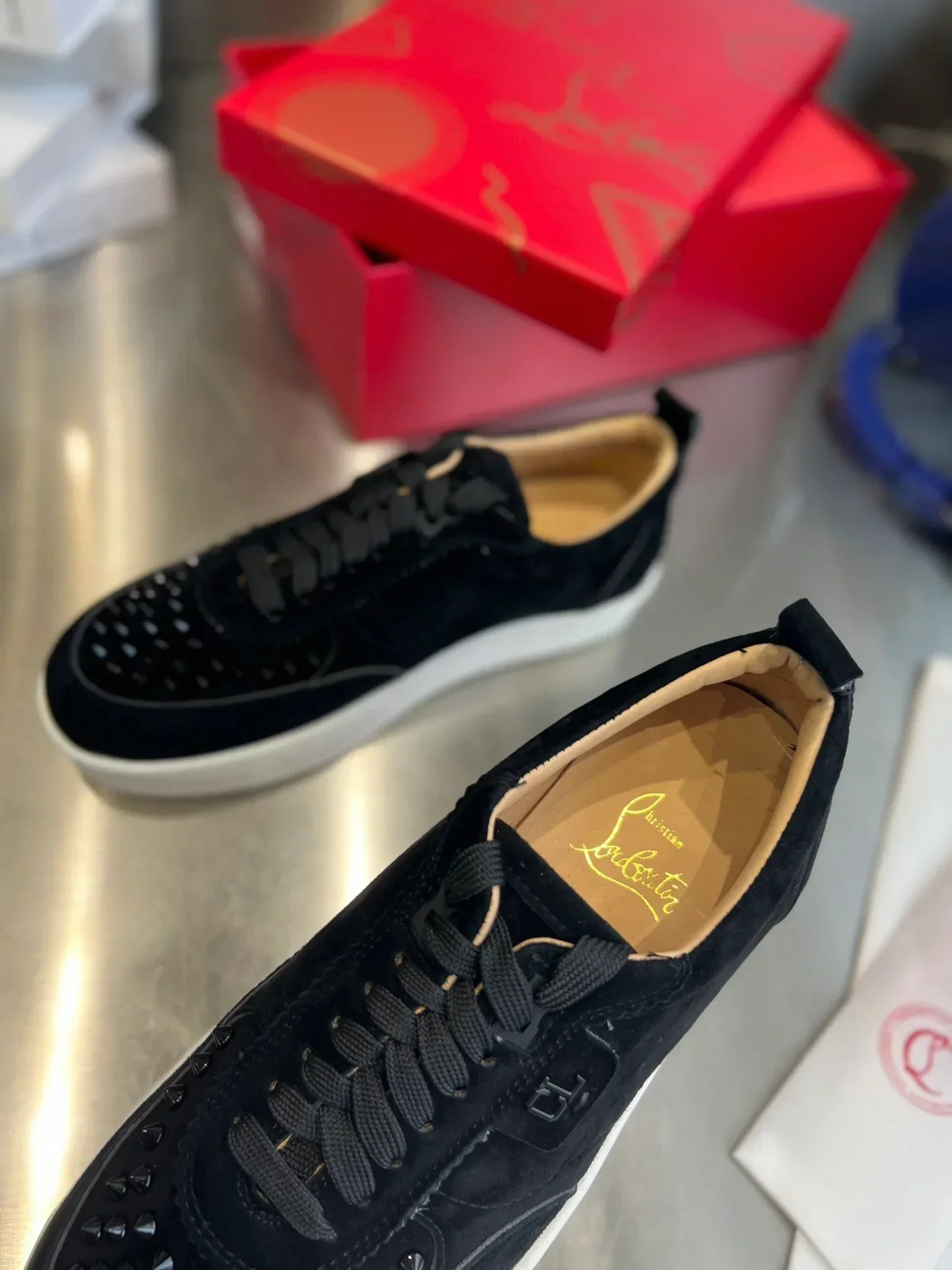 Low-Cut Studded Sneakers