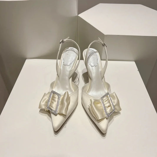 Silk Boww Crystal Heels